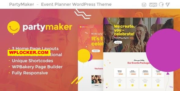 PartyMaker Event Planner & Wedding Agency WordPress Theme