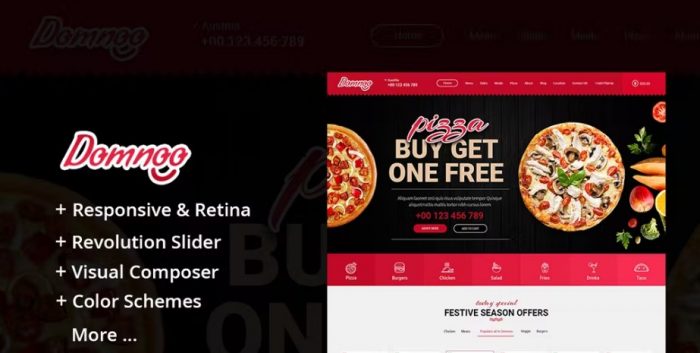 Domnoo - Pizza & Restaurant WordPress Theme