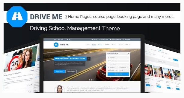 Driveme - Driving School WordPress Theme