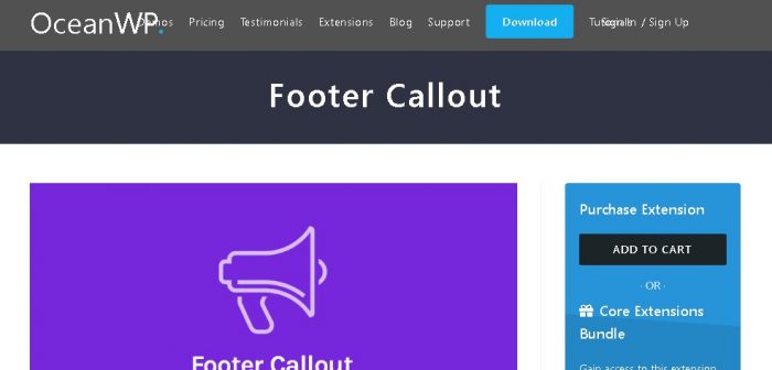 OceanWP Footer Callout