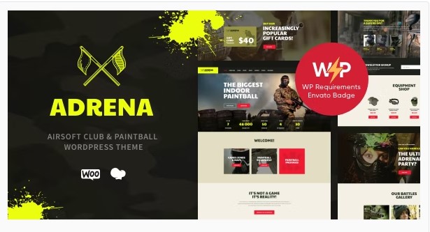 Adrena Airsoft Club & Paintball WordPress Theme