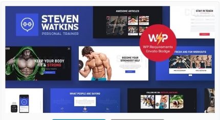 Steven Watkins Personal Gym Trainer & Nutrition Coach WordPress Theme