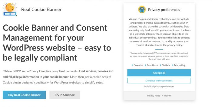 Real Cookie Banner Pro - WordPress Plugin