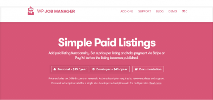 WP Job Manager Simple Paid Listings Addon