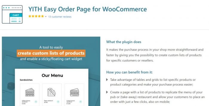 YITH Easy Order Page For WooCommerce Premium