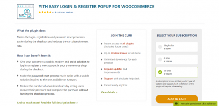 YITH Easy Login & Register Popup For WooCommerce