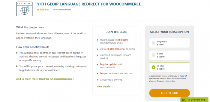 YITH GeoIP Language Redirect For WooCommerce Premium