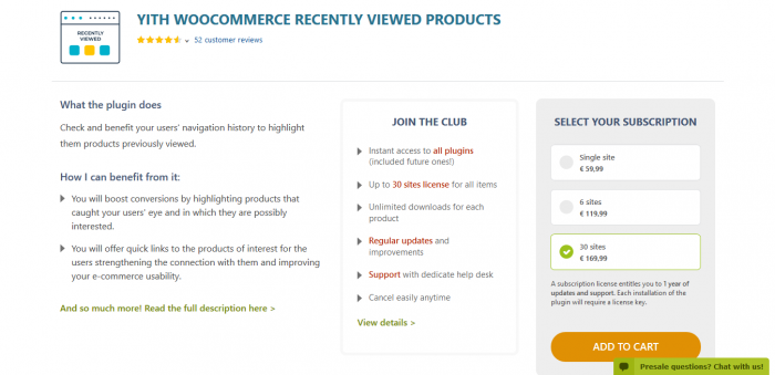 YITH WooCommerce Recently Viewed Products Premium