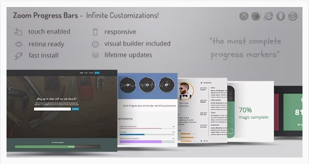 Zoom Progress Bars 2 - Infinite Progress Marker Customizations with Included Visual Builder