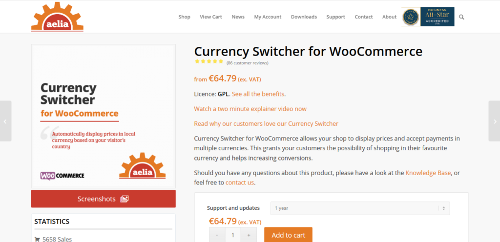 Aelia Currency Switcher For WooCommerce