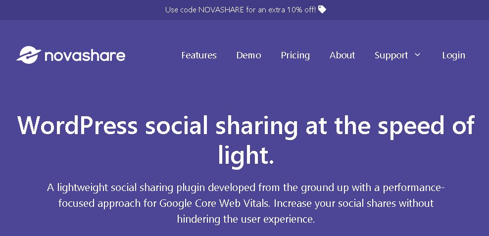 Novashare WordPress Social Sharing Plugin