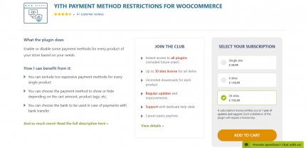 Payment Method Restrictions For WooCommerce Premium