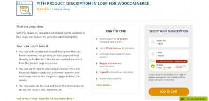 YITH Product Description In Loop For WooCommerce