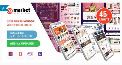 eMarket - All-in-One Multi Vendor MarketPlace Elementor WordPress Theme (45 Indexes, Mobile Layouts)