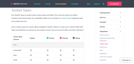 Admin Columns Pro Toolset Types - WordPress Content Management Plugin