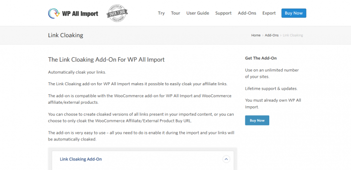 WP All Import Pro The Link Cloaking Add-On