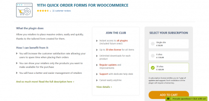 YITH Quick Order Forms For WooCommerce Premium