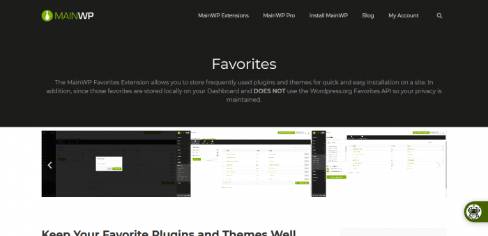 Favorites - MainWP WordPress Management