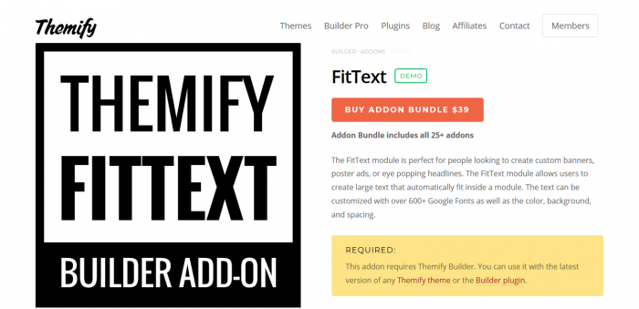 Themify Builder FitText