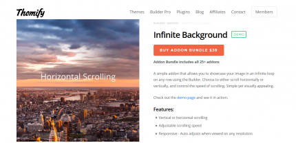 Themify Builder Infinite Background