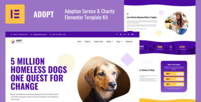 Adopt – Adoption Service & Charity Elementor Template Kit