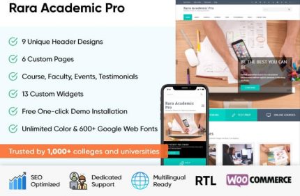 Rara Academic Pro - School And University WordPress Theme