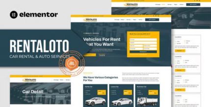Rentaloto – Car Rental & Auto Services Elementor Template Kit