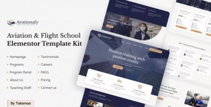 Aviationaly – Aviation & Flight School Elementor Template Kit