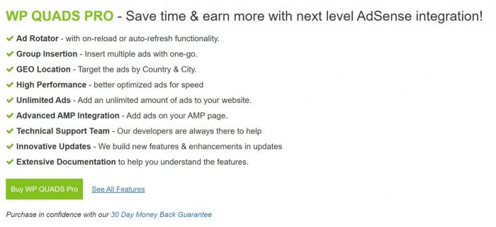 WPQUADS Pro – Adsense Ads Plugin