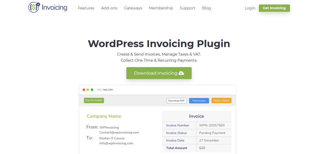 WordPress Invoicing Plugin