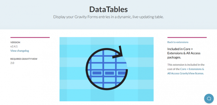 GravityView – DataTables Extension