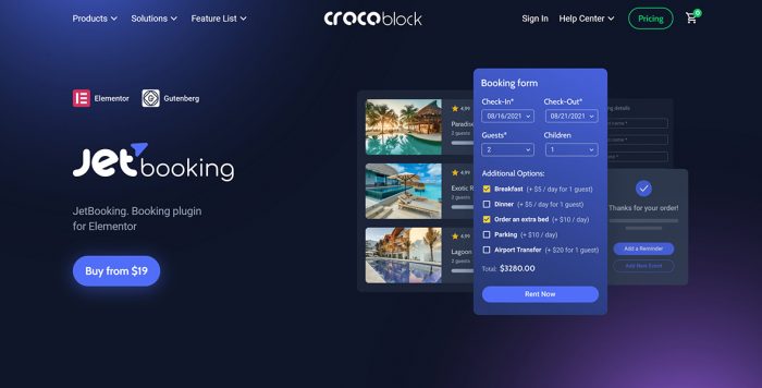 JetBooking For Elementor
