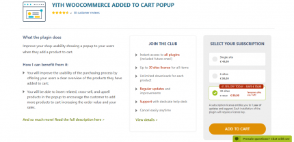 YITH WooCommerce Added To Cart Popup Premium