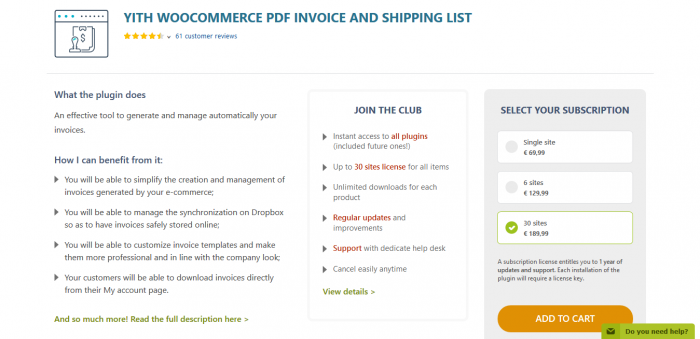 YITH WooCommerce PDF Invoice And Shipping List