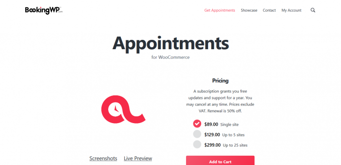 BookingWP WooCommerce Appointments