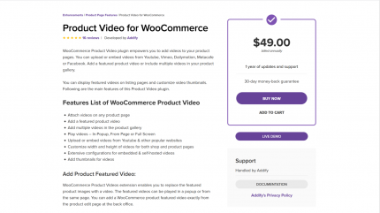 Product Video For WooCommerce – Featured Gallery Video Plugin