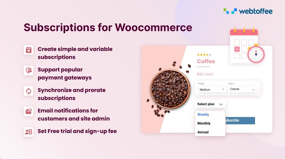 Subscriptions For WooCommerce WebToffee