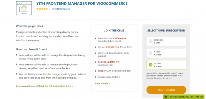 YITH Frontend Manager For WooCommerce Premium