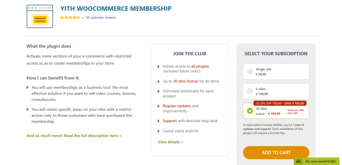 YITH WooCommerce Membership Premium