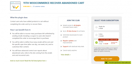 YITH WooCommerce Recovered Abandoned Cart Premium