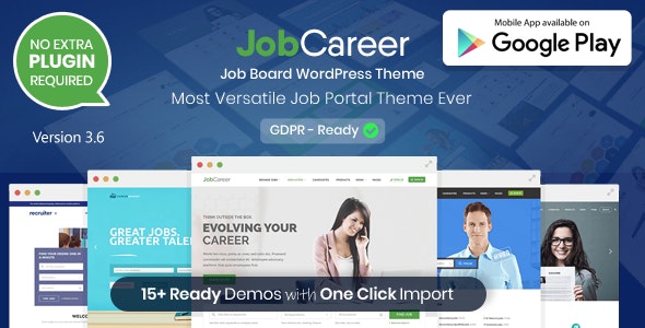 JobCareer – Job Board Responsive WordPress Theme
