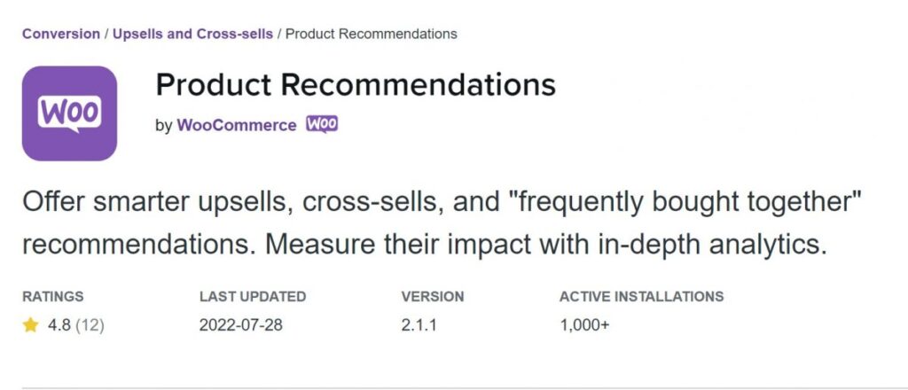 Product Recommendations By WooCommerce