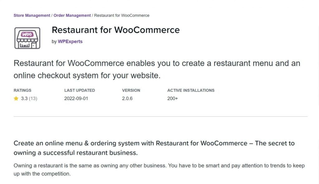 Restaurant For WooCommerce By WPExperts