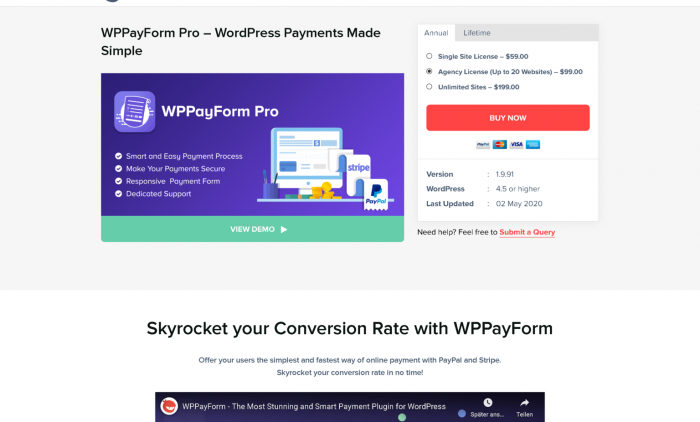 WP Manage Ninja WPPayForm Pro – WordPress Payments Made Simple