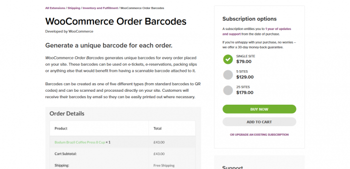 WooCommerce Order Barcodes