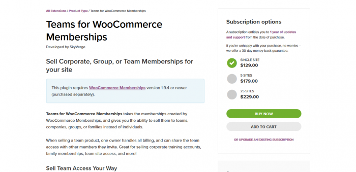 WooCommerce Teams For WooCommerce Memberships