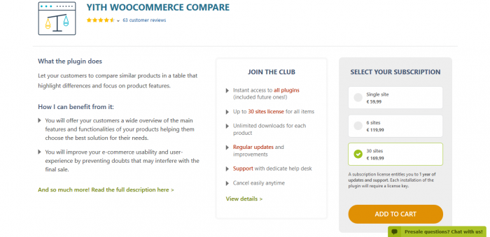 YITH WooCommerce Compare Premium