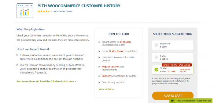 YITH WooCommerce Customer History Premium