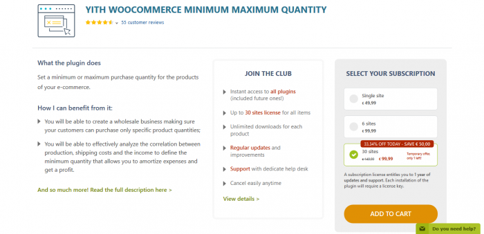 YITH WooCommerce Minimum Maximum Quantity Premium