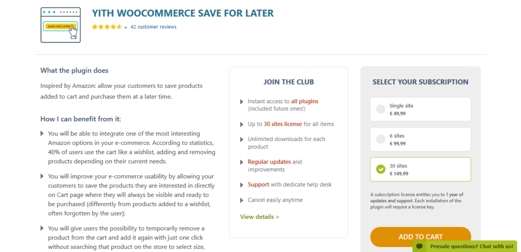 YITH WooCommerce Save For Later Premium
